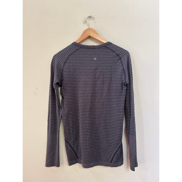 Lululemon Swiftly Tech Long Sleeve Shirt Top Blue Stripe Running Workout Gym 8 - Picture 6 of 6